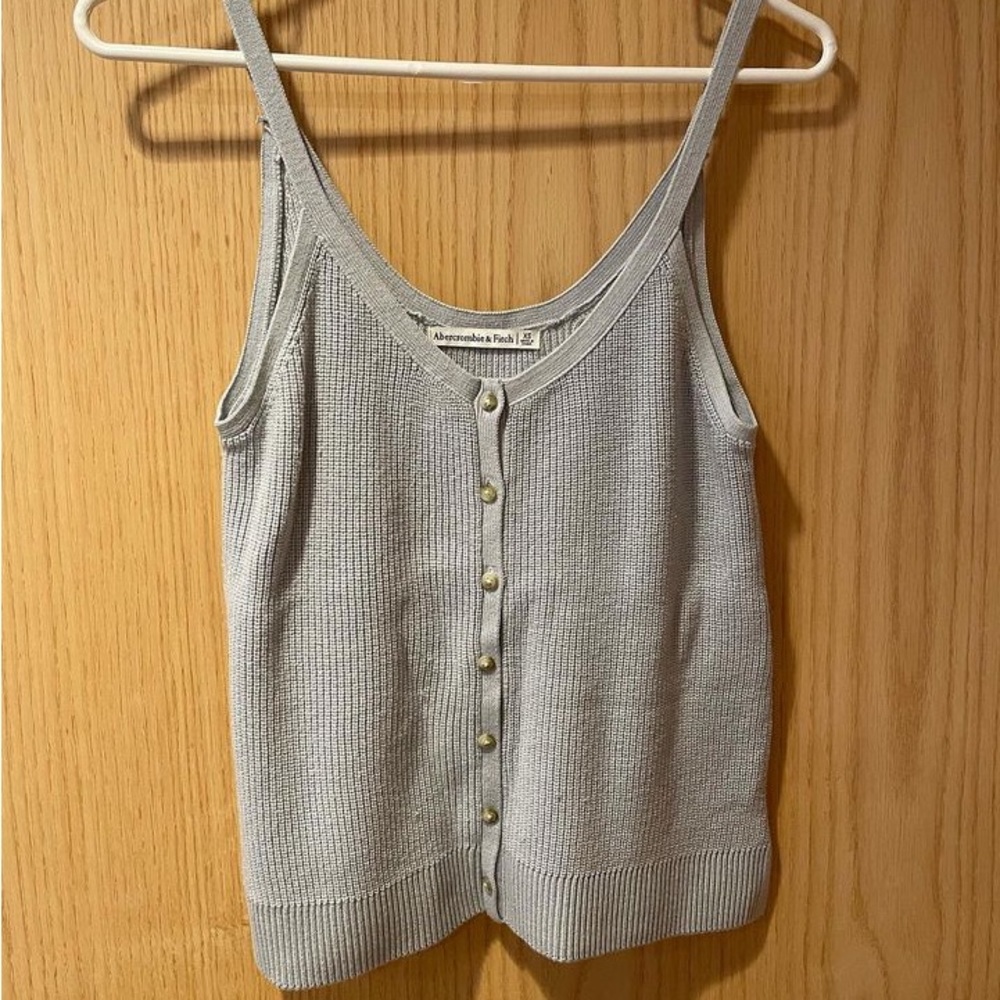 Abercrombie Blue Button Up Sweater Tank